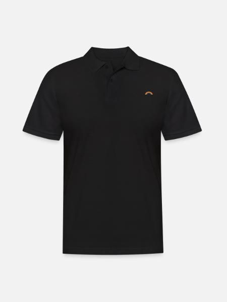 Rainbow Lesbian Pride LGBT Flagge CSD Homosexual - Männer Poloshirt - Schwarz