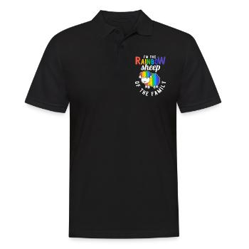 LGBT Bi CSD Rainbow Gay Pride Lesbiennes LGBTQ Tenue - Polo Homme - noir - Devant - Kai (181cm)