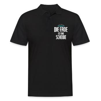 Flat Earth Flache Erde Anhänger Flat Earthler - Männer Poloshirt - Schwarz - Vorne - Kai (181cm)