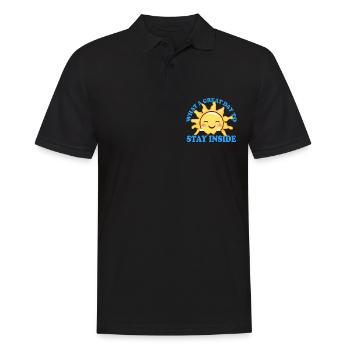 SONNE SONNENSCHEIN SONNENBLUME - Männer Poloshirt - Schwarz - Vorne - Kai (181cm)
