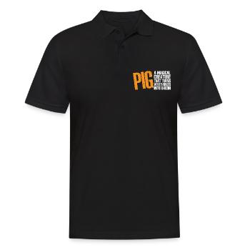 Pig, A Creature That Turns Vegetables Into Bacon 8 - Men's Polo Shirt - black - Front - Kai (181cm)
