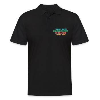 Je n’ai pas assez d’énergie pour faire semblant de t’aimer 3 - Polo Homme - noir - Devant - Kai (181cm)