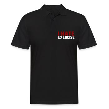 I Hate Exercise - Männer Poloshirt - Schwarz - Vorne - Kai (181cm)