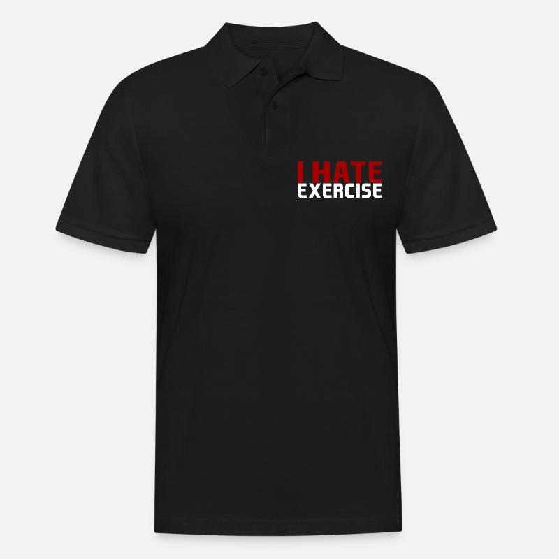 I Hate Exercise - Männer Poloshirt - Schwarz