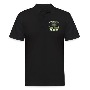 Weltweit bester lustiger Tennissportler für einen - Männer Poloshirt - Schwarz - Vorne - Kai (181cm)
