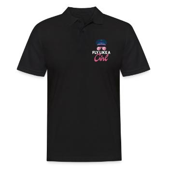 Chapeau de pilote amusant Fly Like A Girl pour - Polo Homme - noir - Devant - Kai (181cm)