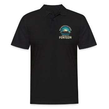 What Happens On The Pontoon Stays On The Pontoon - Männer Poloshirt - Schwarz - Vorne - Kai (181cm)
