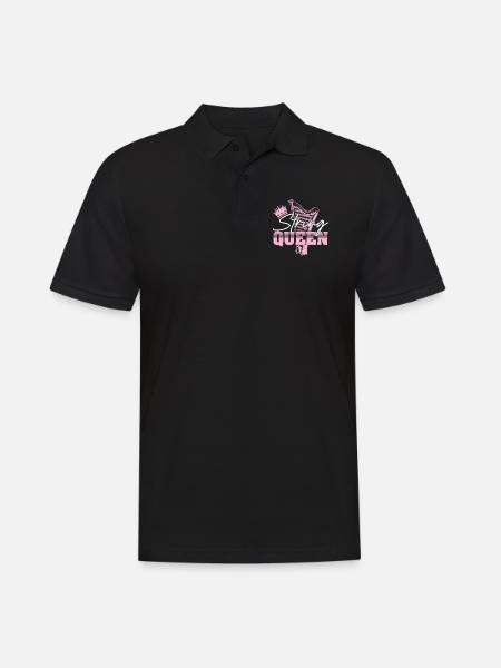 String Queen Harpist Drôle - Polo Homme - noir