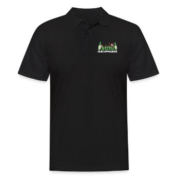 Soju Is My Seoulmate Funny Korean Liquor Drink - Men's Polo Shirt - black - Front - Kai (181cm)