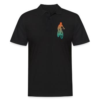 Radfahrerin Mountainbike Fahrer Geschenk Damen - Männer Poloshirt - Schwarz - Vorne - Kai (181cm)