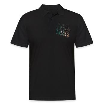 Radfahrerin Mountainbike Fahrer Retro Geschenk - Männer Poloshirt - Schwarz - Vorne - Kai (181cm)
