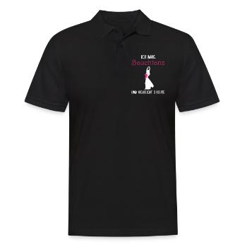 Ich mag Bauchtanz und vielleicht 3 Leute - Männer Poloshirt - Schwarz - Vorne - Kai (181cm)