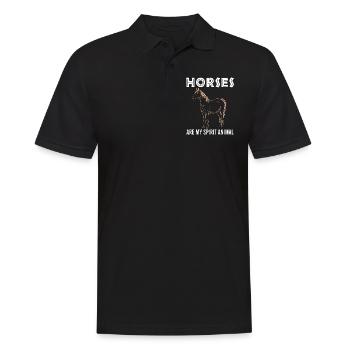 Pferde als mein Spirit Animal - Männer Poloshirt - Schwarz - Vorne - Kai (181cm)
