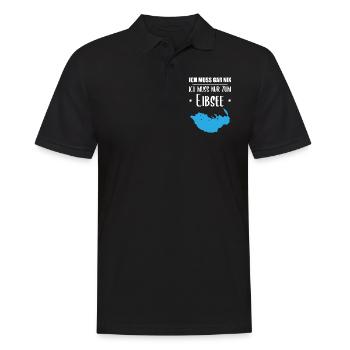 "Ich muss nur zum Eibsee" - Berge und See Design - Männer Poloshirt - Schwarz - Vorne - Kai (181cm)