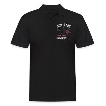 Juste une fille qui aime les flamants roses cadeau - Polo Homme - noir - Devant - Kai (181cm)