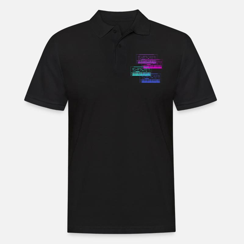 Synthesizer Sammlung Musik Design - Männer Poloshirt - Schwarz