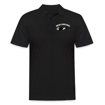 Merry Christmas Whale Santa Hat Festive - Men's Polo Shirt - black - Front - Kai (181cm)
