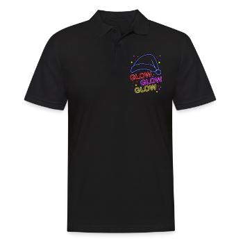 Glow Glow Glow Chapeau de Père Noël lumineux - Polo Homme - noir - Devant - Kai (181cm)