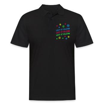 Let it Glow Bunte Schneeflocken Festlich - Männer Poloshirt - Schwarz - Vorne - Kai (181cm)