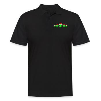 Alien Noël vert bonnet drôle cadeau - Polo Homme - noir - Devant - Kai (181cm)