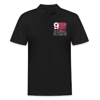 Coole 9-Jährige Monster Truck Party - Männer Poloshirt - Schwarz - Vorne - Kai (181cm)