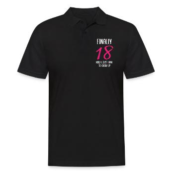 Offiziell Erwachsen - Und nun? - Männer Poloshirt - Schwarz - Vorne - Kai (181cm)