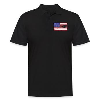 Patriotischer Football-Fanfieber - Männer Poloshirt - Schwarz - Vorne - Kai (181cm)