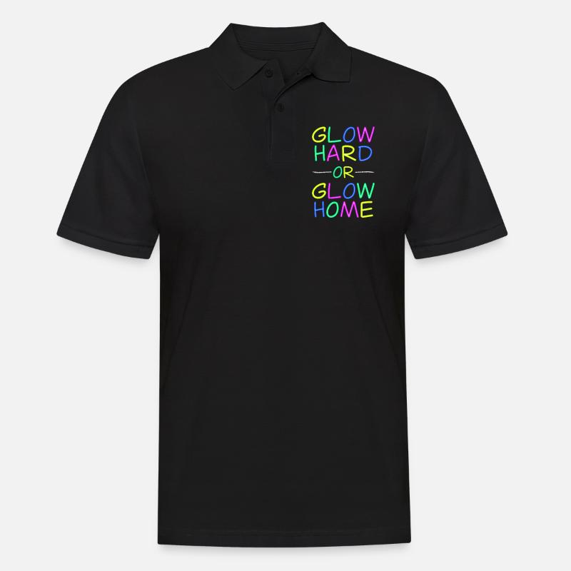 Neon Lebensmotto - Strahlend leben - Männer Poloshirt - Schwarz