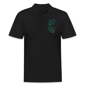 Triceratops Line Art Minimal Noir - Polo Homme - noir - Devant - Kai (181cm)