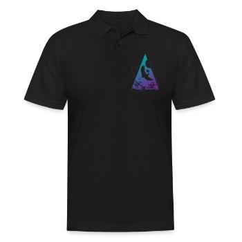 Grue Origami Géométrie Créativité - Polo Homme - noir - Devant - Kai (181cm)