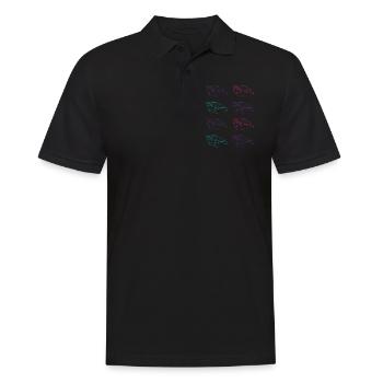 Turtle Family Ocean Love Environmental Protection - Men's Polo Shirt - black - Front - Kai (181cm)