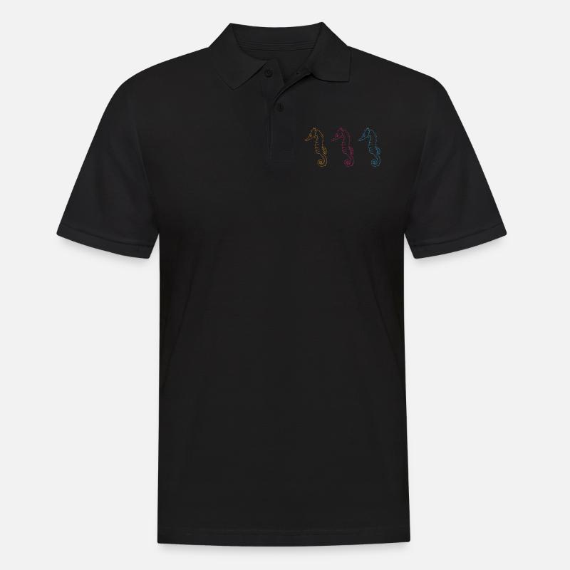 Triade Seepferdchen Meerestanz Geschenk - Männer Poloshirt - Schwarz