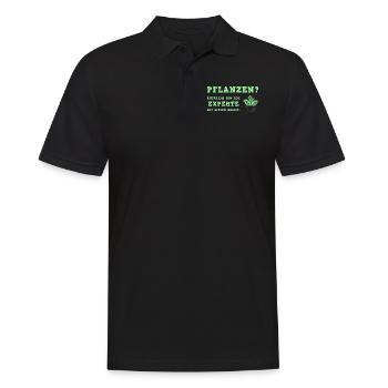 Pflanzenexperte mit Leidenschaft Motiv - Männer Poloshirt - Schwarz - Vorne - Kai (181cm)