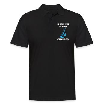 Prefer Windsurfing - Now - Men's Polo Shirt - black - Front - Kai (181cm)