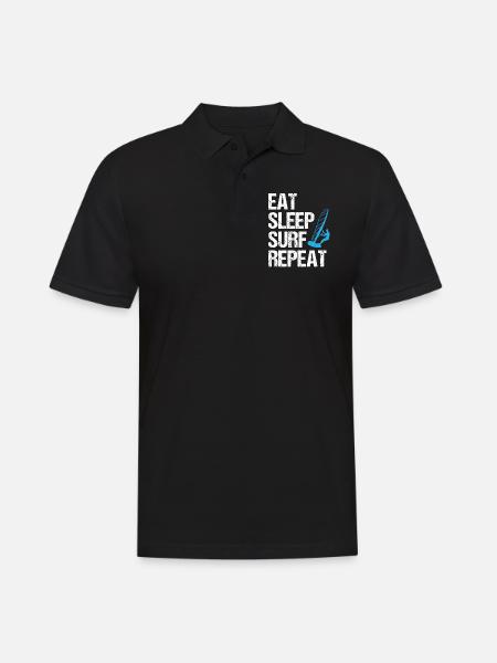 Surf rhythm - eat, sleep, surf - Men's Polo Shirt - black