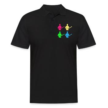 Buntes Banjo - Geschenk für Musikfans - Männer Poloshirt - Schwarz - Vorne - Kai (181cm)