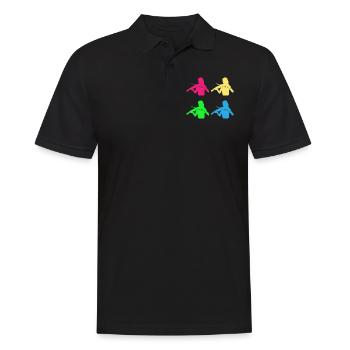 Colorful Violinists Ensemble Harmony - Men's Polo Shirt - black - Front - Kai (181cm)