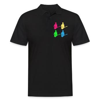 Colorful Guitarists Harmony Gift Shirt - Men's Polo Shirt - black - Front - Kai (181cm)