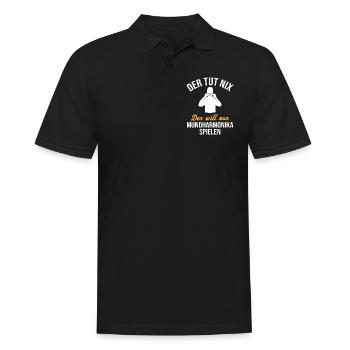 Peaceful Music Love Harmonica - Men's Polo Shirt - black - Front - Kai (181cm)
