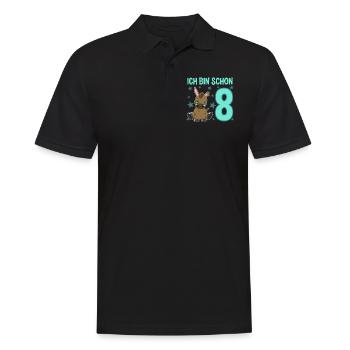 Eight Years of Celebration Donkeys: Jubilation & Fun - Men's Polo Shirt - black - Front - Kai (181cm)