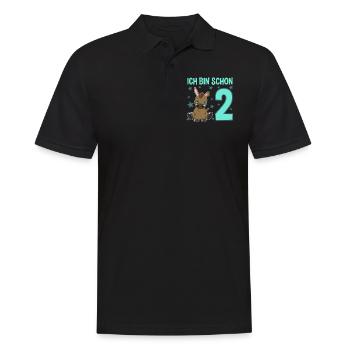 Zwei Jahre Alter Frecher Geburtstagsesel - Männer Poloshirt - Schwarz - Vorne - Kai (181cm)