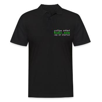 Coffee Added Body.exe Can Be Started 2 - Männer Poloshirt - Schwarz - Vorne - Kai (181cm)