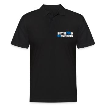 I Put The Pro In Procrastination 15 - Männer Poloshirt - Schwarz - Vorne - Kai (181cm)