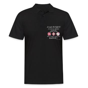 Je suis Basque je ne ferme déjà pas ma gueule... - Polo Homme - noir - Devant - Kai (181cm)