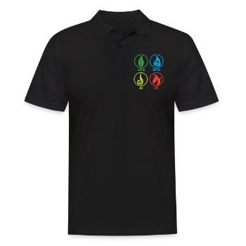 Erde Wasser Luft Feuer - Männer Poloshirt - Schwarz - Vorne - Kai (181cm)