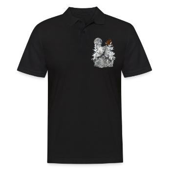 Wölfe,Winter, Adler, Mond - Männer Poloshirt - Schwarz - Vorne - Kai (181cm)