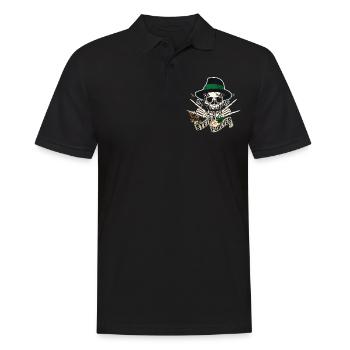 Steira Forever Steiermark Totenkopf Biker Design - Männer Poloshirt - Schwarz - Vorne - Kai (181cm)