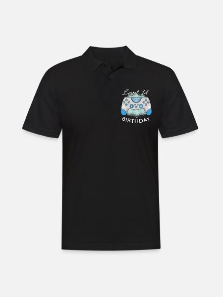 Level 14 Birthday Play Birthday Present - Men's Polo Shirt - black