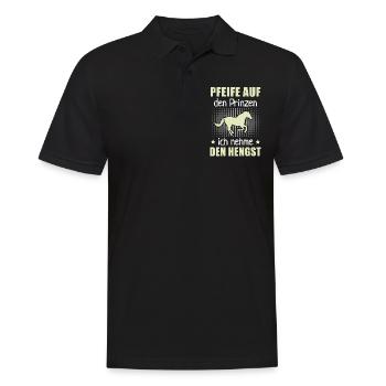 Pfeife Prinzen Nehme Hengst Pferdezucht Geschenk - Männer Poloshirt - Schwarz - Vorne - Kai (181cm)