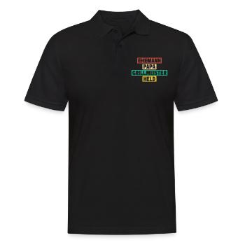 Ehemann Papa Grillmeister Held Retro Vatertag - Männer Poloshirt - Schwarz - Vorne - Kai (181cm)